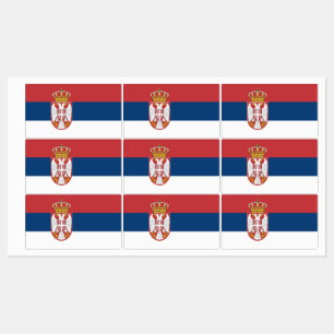 Étiquettes patriotiques avec drapeau de Serbie