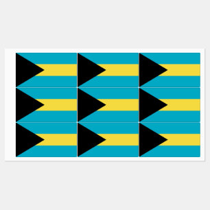 Étiquettes patriotiques avec drapeau des Bahamas