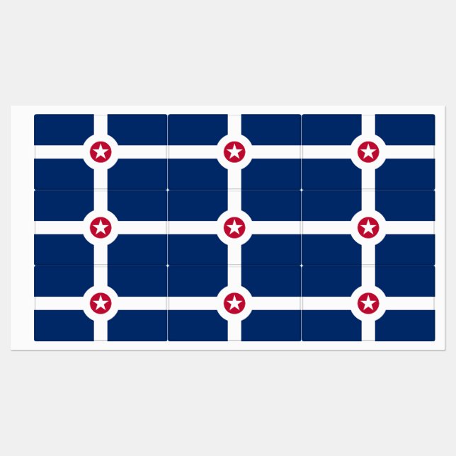 Étiquettes patriotiques avec drapeau d'Indianapoli (Feuille)