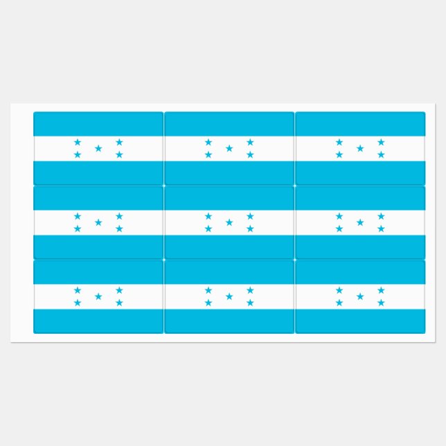 Étiquettes patriotiques avec drapeau du Honduras (Feuille)