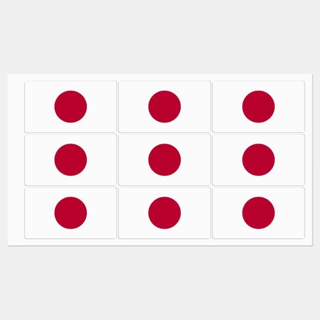 Étiquettes patriotiques avec drapeau du Japon (Feuille)