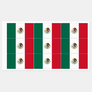 Étiquettes patriotiques avec drapeau du Mexique