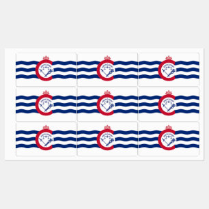 Étiquettes patriotiques avec le drapeau de Cincinn