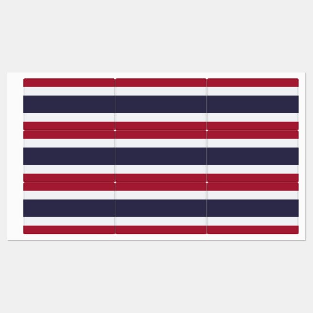 Étiquettes patriotiques avec le drapeau de la Thaï (Feuille)