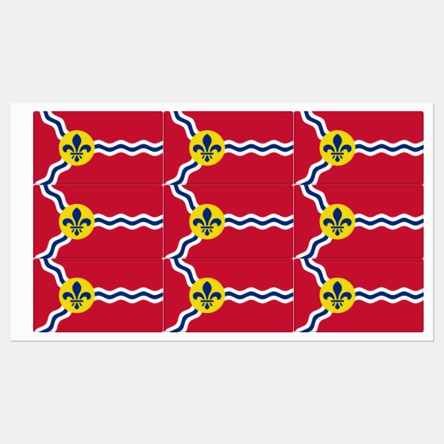 Étiquettes patriotiques avec le drapeau de Saint-L (Feuille)