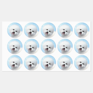 Étiquettes Peinture Bichon Frise - Cute Original Chien Art