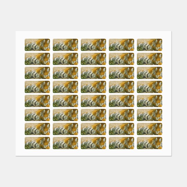 Étiquettes Peinture sur tigre (Feuille)