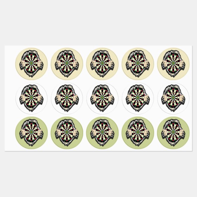 Étiquettes Percée dans le mille – Jeu de fléchettes ultime  (Feuille)