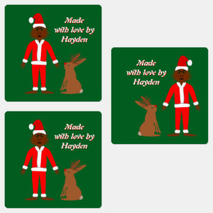 Étiquettes Père Noël Sasquatch et Jackalope