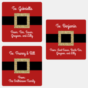 Étiquettes Père Noël Suit Belt Christmas Individuel Personnal