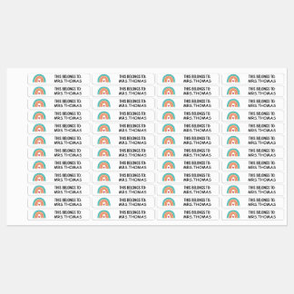 Étiquettes Personalized Teacher Name Labels – Rainbow Design