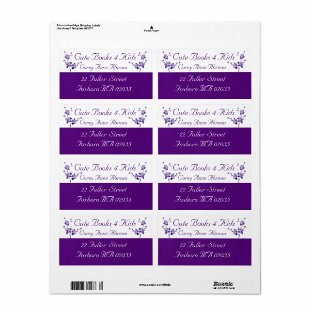 Étiquettes personnalisables (Feuille entière)