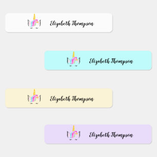 Étiquettes Personnalisé Cute Unicorn école pour enfants