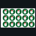 Étiquettes Personnalisé De Santa Claus Green Christmas Cadeau<br><div class="desc">Customisez ces mignons étiquettes-cadeaux du Père Noël avec votre propre texte personnalisé avec votre nom d'enfant en écriture blanche. Père Noël casquette rouge et barbe blanche sont le dessin de vacances parfait sur ce étiquette cadeau vert festif pour vos cadeaux.</div>