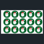 Étiquettes Personnalisé De Santa Claus Green Christmas Cadeau<br><div class="desc">Customisez ces mignons étiquettes-cadeaux du Père Noël avec votre propre texte personnalisé avec votre nom d'enfant en écriture blanche. Père Noël casquette rouge et barbe blanche sont le dessin de vacances parfait sur ce étiquette cadeau vert festif pour vos cadeaux.</div>