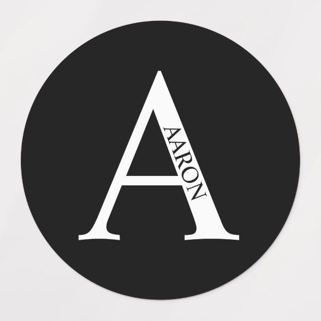 Étiquettes personnalisées avec monogramme et nom (Design 1)