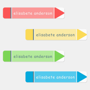 Étiquettes personnalisées crayon de couleur amusan