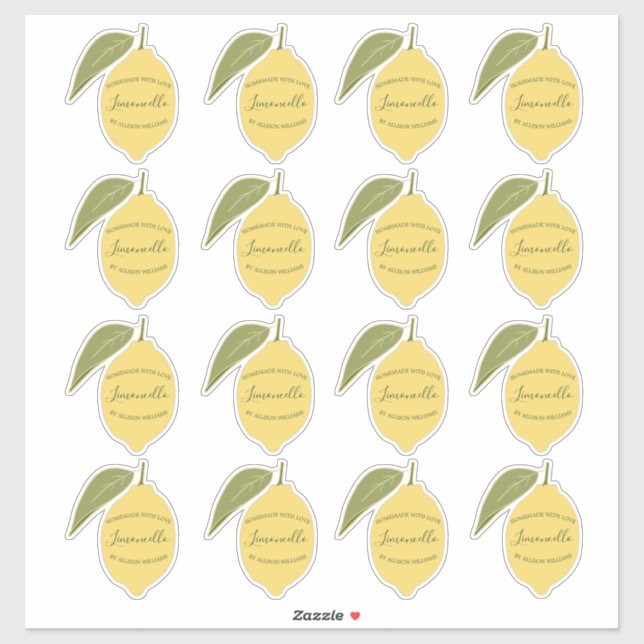 Étiquettes personnalisées de Limoncello fait maiso (Feuille)