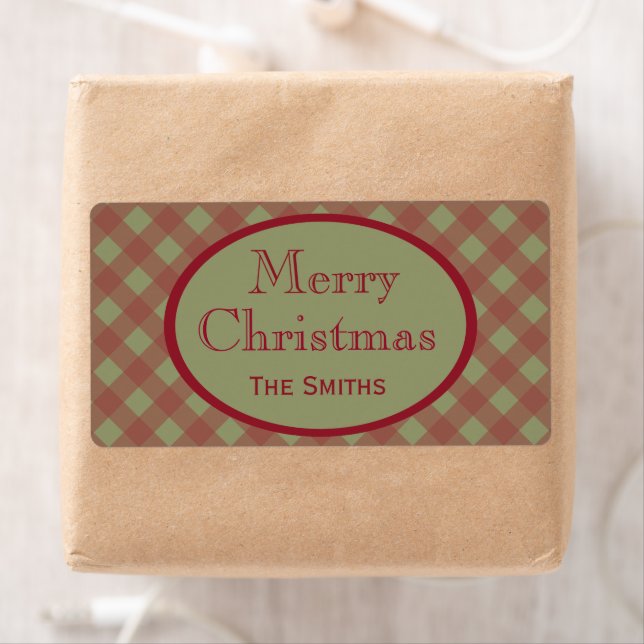 Étiquettes personnalisées de Noël rustiques (En situation)