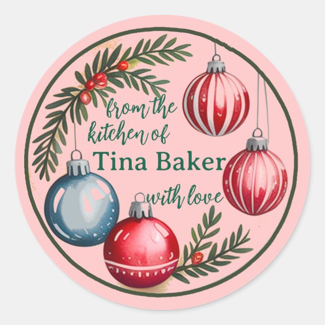 Étiquettes personnalisées festives pour les fêtes (Devant)