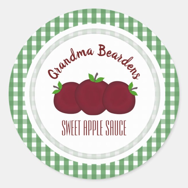 Étiquettes Personnalisées Pommes Et Damier (Devant)