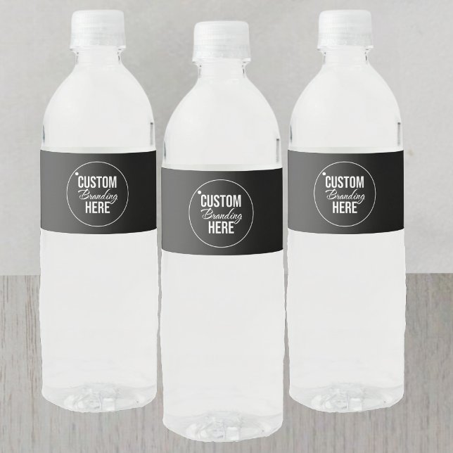 Étiquettes personnalisées pour bouteilles d'eau no (logo black water bottle label)