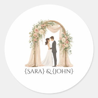 Étiquettes personnalisées pour la mariée et le mar