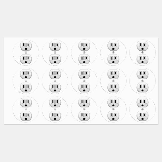 Étiquettes Personnaliser d'amusement de la prise de courant é (Feuille)