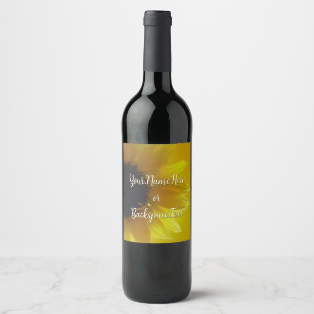 Étiquettes personnalisés de bouteille de tournesol (Devant)
