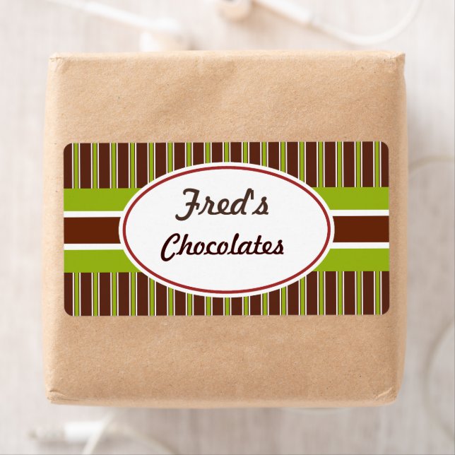 Étiquettes personnalisés verts et Brown (En situation)