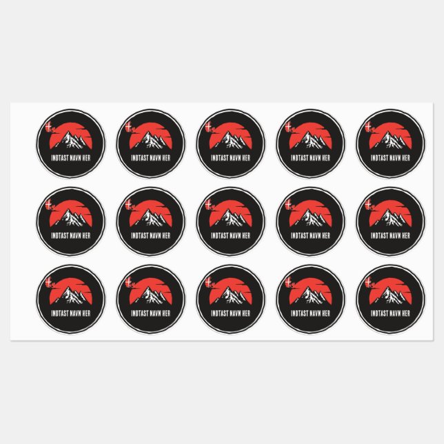 Étiquettes Personnonligt par navn Danmark rundt design (Feuille)