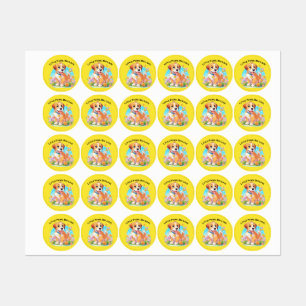 Étiquettes Petits Poches De Chiot Mignonne Grand Amour