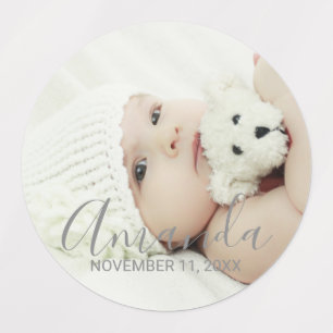 Étiquettes Photo personnalisée avec nom et texte personnalisé