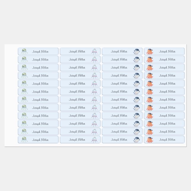 Étiquettes Pirates de mer Garde de jour Nom Vêtements (Feuille)