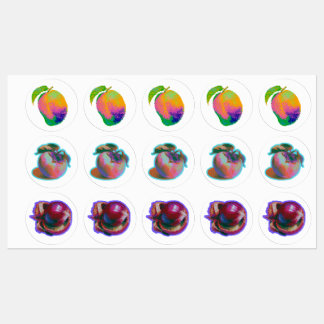 Étiquettes Pixel Glitch Art de Fruit