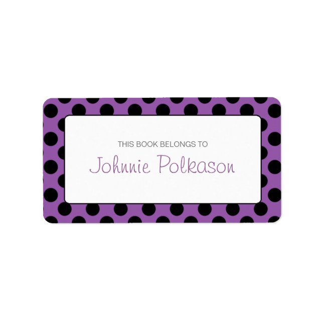 Étiquettes Plate-forme Polka violet et noir (Devant)