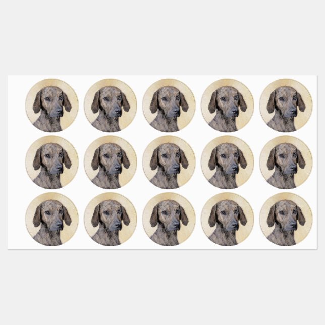Étiquettes Plott Peinture - Cute Original Chien Art (Feuille)