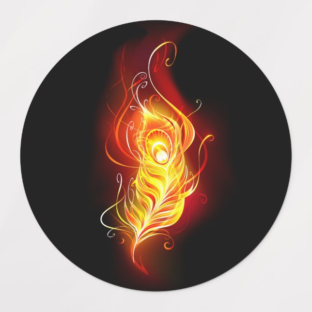Étiquettes Plumes de paquetage de feu (Design 1)