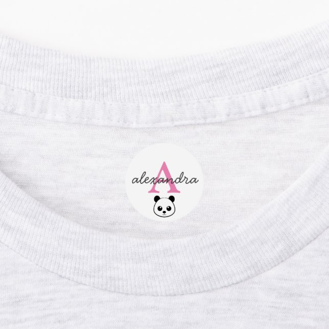 Étiquettes Porte-panda coutume Monogramme (Apposé)