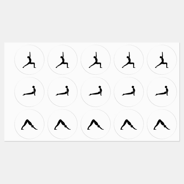 Étiquettes Poses de yoga (Feuille)