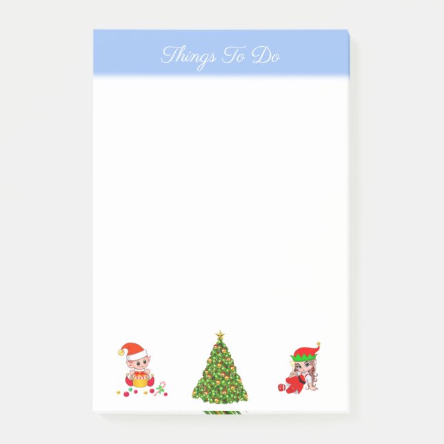 Étiquettes Post-it Choses à Faire Arbre de Noël et (Devant)
