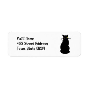 Étiquettes postales de chat noir