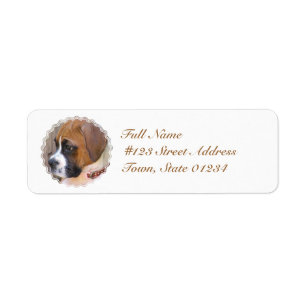 Étiquettes postales de chiot de boxeur