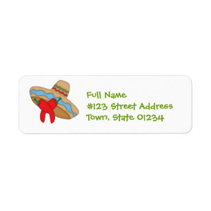 Étiquettes postales de sombrero et de poivrons