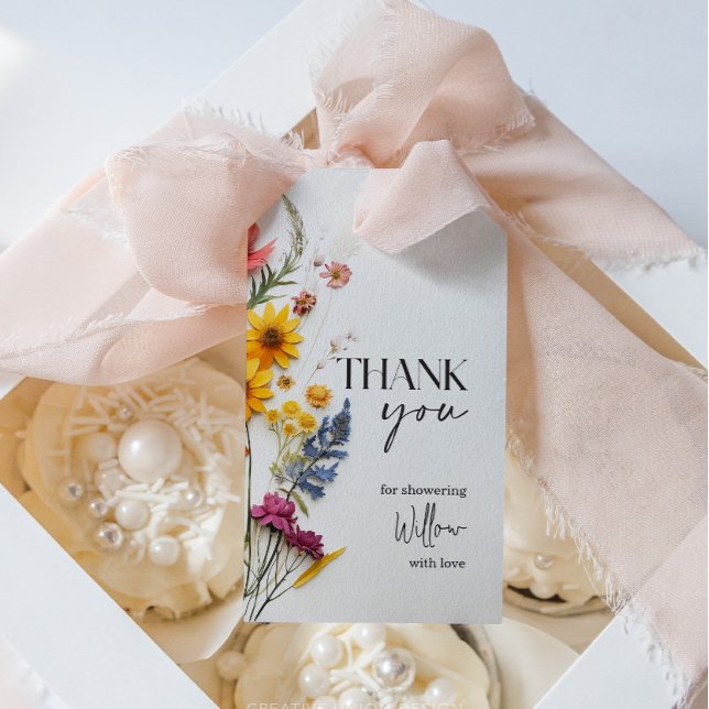 Étiquettes pour Baby Shower Fleurs de Fleurs Sauva (Créateur téléchargé)
