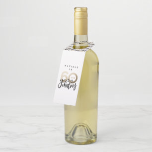 Étiquettes Pour Bouteilles 60 et fabuleux merci pour votre anniversaire moder