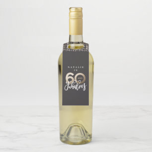 Étiquettes Pour Bouteilles 60 et fabuleux merci pour votre anniversaire moder