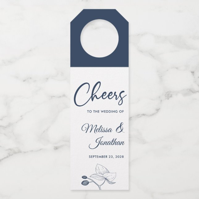 Étiquettes Pour Bouteilles À la santé des délicates orchidées de mariage sur  (Devant)