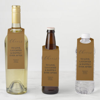 Étiquettes Pour Bouteilles À l'amour, aux rires et au bonheur | Mariage