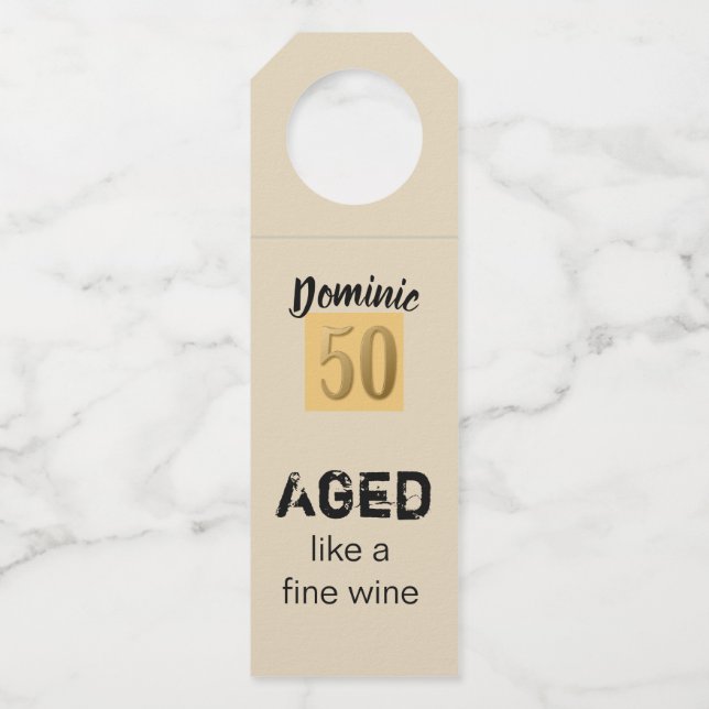 Étiquettes Pour Bouteilles Âgé comme un vin fin (Devant)